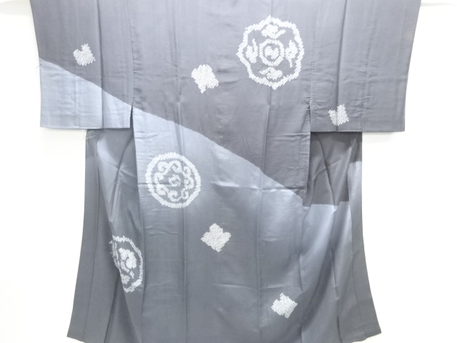 JAPANESE KIMONO / ANTIQUE MENS JUBAN / SILK / SHIBORI / ABSTRACT PATTERN